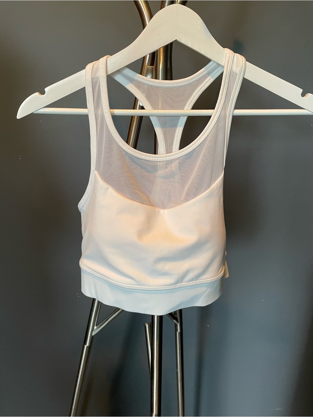 all in motion White Mesh Racerback Super Flex Sports Bra